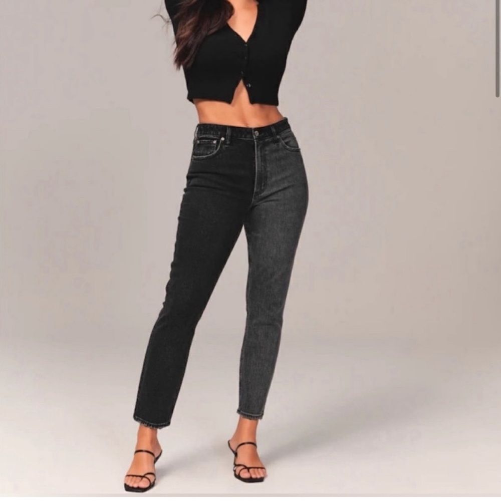 Abercrombie & Fitch Curve Love Skinny High Rise Two Tone Gray Black- Size 2 (26)